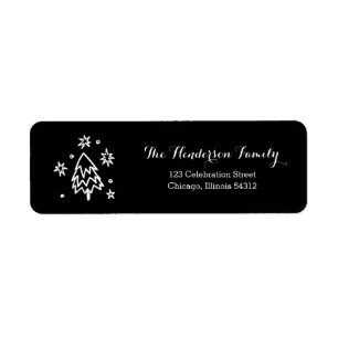 Christmas Tree Holiday Return Address Label