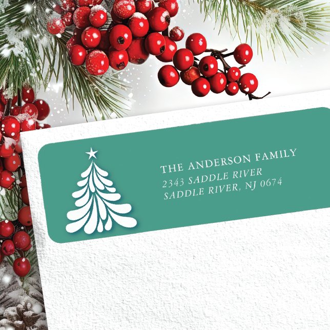 Christmas Tree Holiday Return Address Label (Creator Uploaded)