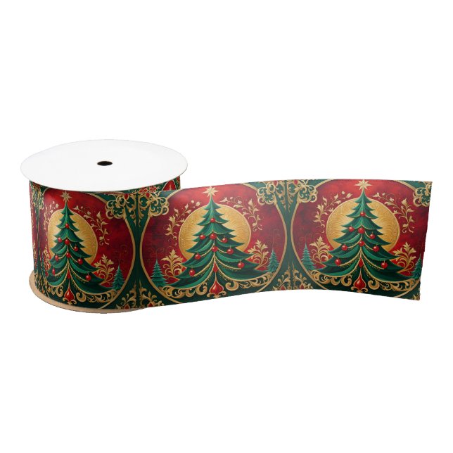 Christmas Tree Holiday Satin Ribbon (Spool)