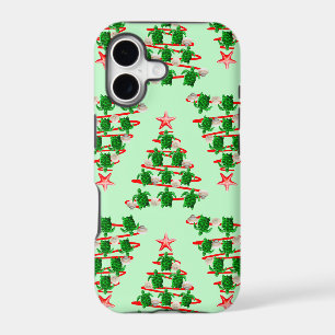 Christmas Tree Holiday Sea Turtles on Green