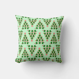 Christmas Tree Holiday Sea Turtles on Green Cushion