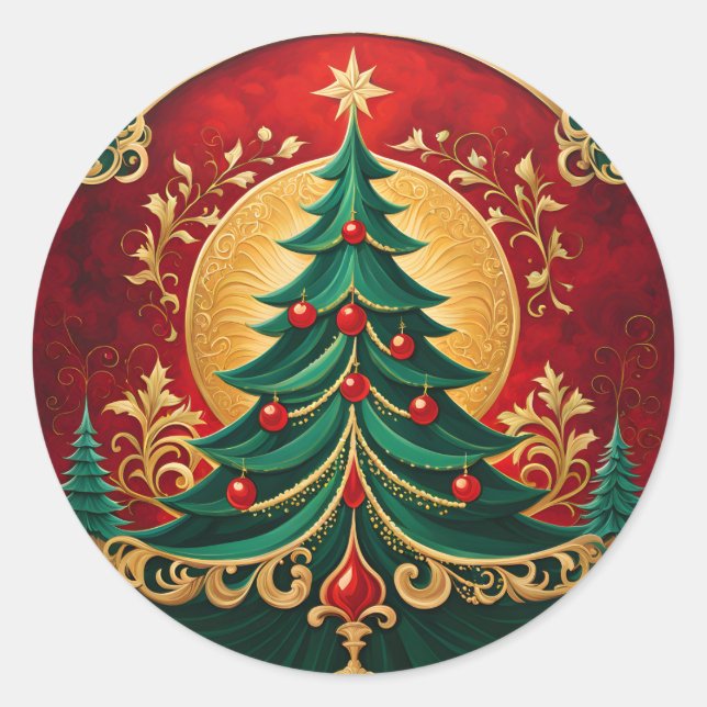 Christmas Tree Holiday Sticker (Front)