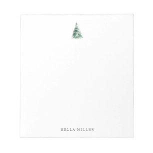 Christmas Tree Holiday Winter Floral Stationary Notepad