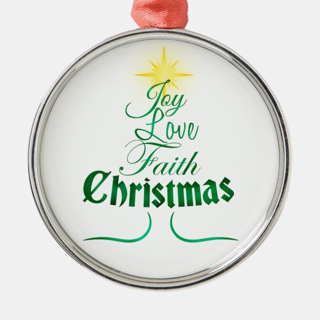 Christmas Tree Holiday Word Art Metal Ornament (Front)