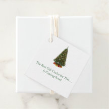 Christmas Tree Holly Winter Baby Shower gift tags