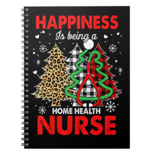 Christmas Tree Home Health Nurse Is Happiness Xmas Notebook