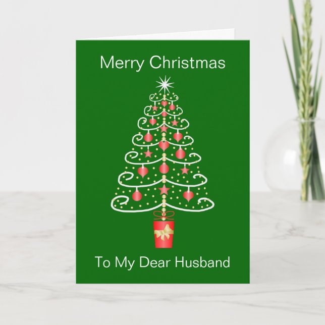 Christmas Tree Husband Christmas Holiday Card (Front)