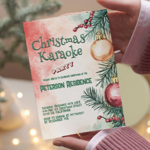 Christmas tree I Christmas Karaoke Party  Invitation
