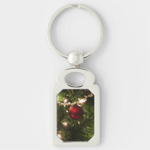Christmas Tree I Holiday Pretty Green and Red Key Ring