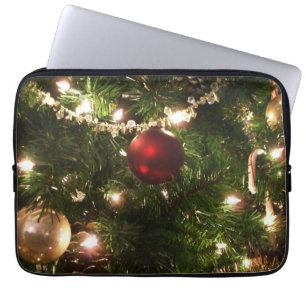 Christmas Tree I Holiday Pretty Green and Red Laptop Sleeve