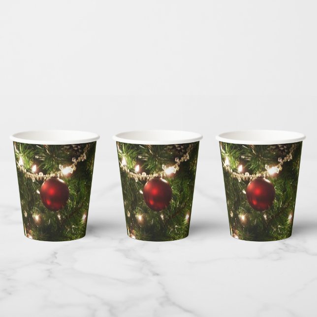 Christmas Tree I Holiday Pretty Green and Red Paper Cups (Multi)