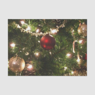 Christmas Tree I Holiday Pretty Green and Red Tissue Paper