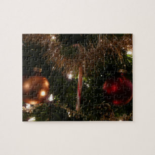 Christmas Tree II Holiday Red and Gold Jigsaw Puzzle