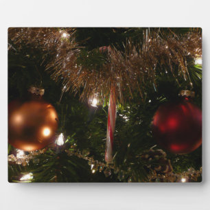 Christmas Tree II Holiday Red and Gold Plaque