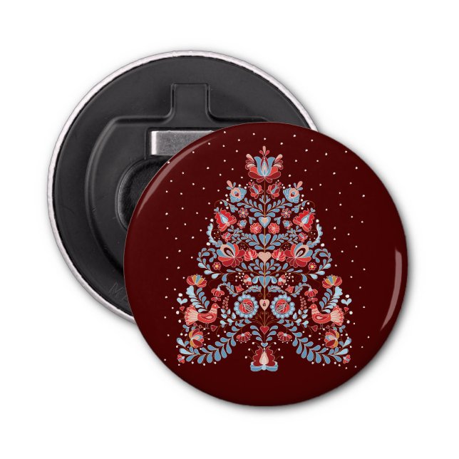 Christmas Tree Illustration Bottle Opener (Front)