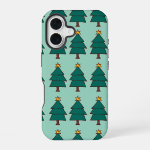 Christmas tree illustration iPhone 16 case