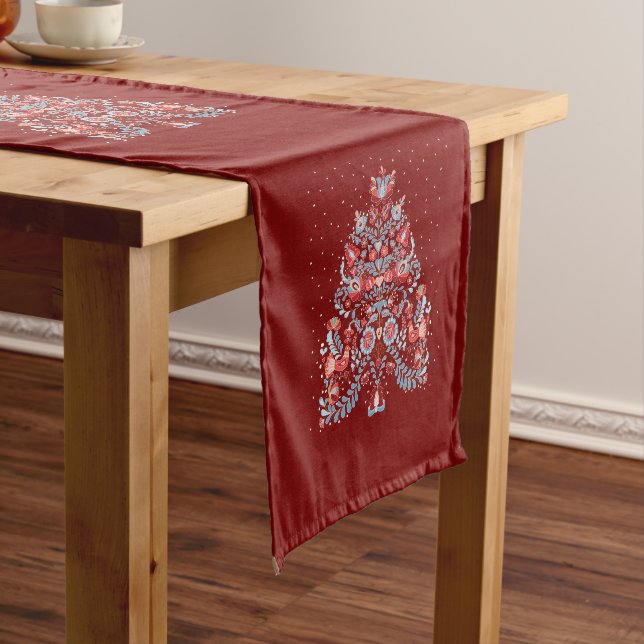 Christmas Tree Illustration Medium Table Runner (In Situ)