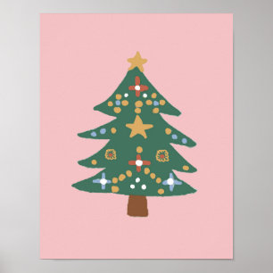 Christmas Tree Illustration Nordic Print