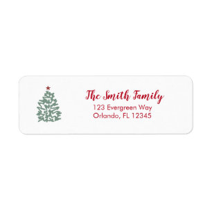 Christmas Tree Illustration Return Address Return Address Label