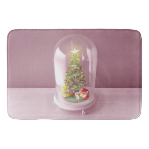 Christmas Tree in a Glass Dome Bath Mat