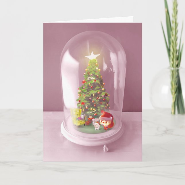 Christmas Tree in a Glass Dome Card (Front)