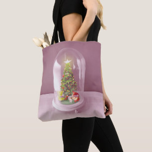 Christmas Tree in a Glass Dome Tote Bag