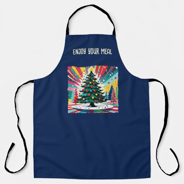Christmas Tree in abstract art 39 - Fan Fun Apron (Front)