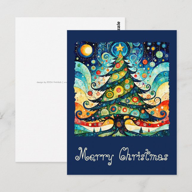 Christmas Tree in abstract art 3 - Fan Fun Postcard (Front/Back)