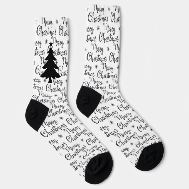 Christmas tree in black and white socks (Right)