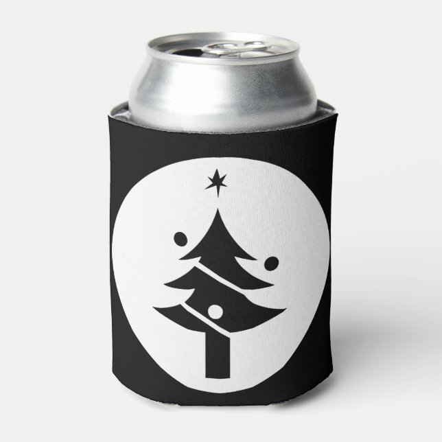 Christmas tree in circle can cooler (Can Front)
