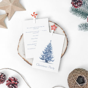 Christmas Tree in Delft Blue customizable Invitation
