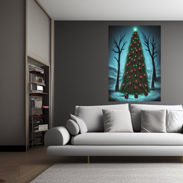 Christmas Tree in the dark forest | AI Art Poster (Creator Uploaded)