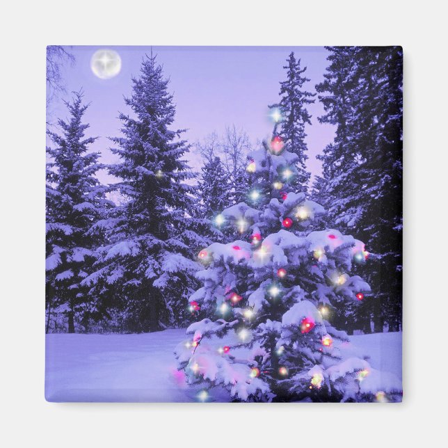 Christmas Tree in the Forest Magnet (Front)