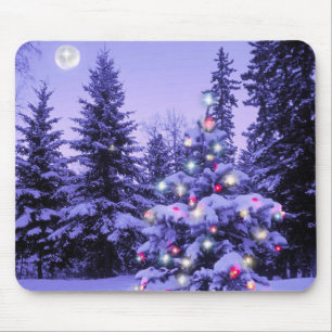 Christmas Tree in the Forest Mouse Pad