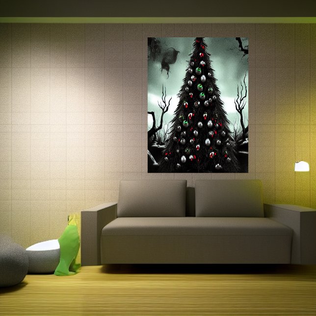 Christmas Tree in the horror forest | AI Art Poster (Creator Uploaded)