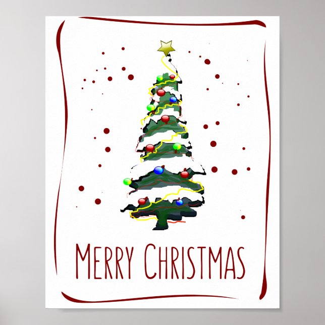 Christmas Tree In The Snow, Greeting Card 2022 Poster (Front)