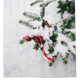 Christmas Tree In Winter Shower Curtain