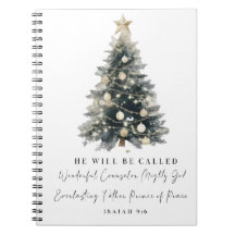 "Christmas Tree Inspirational Notebook 