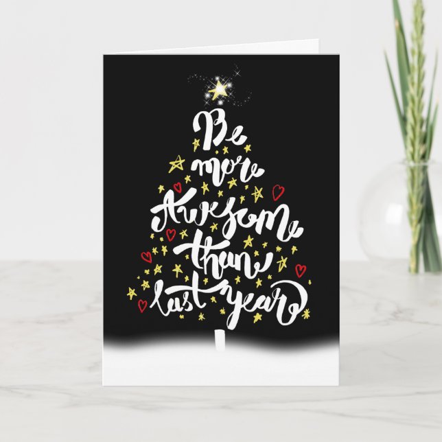 Christmas Tree Inspirational Quote  Card (Front)