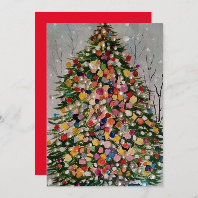 CHRISTMAS TREE  INVITATION (Front/Back)