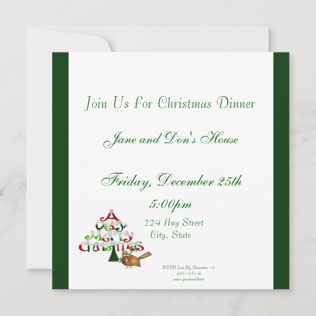 Christmas Tree Invitation (Front)