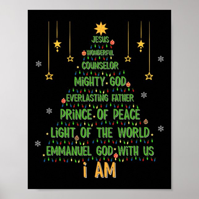 Christmas Tree Jesus Christian Bible Faith Holiday Poster (Front)