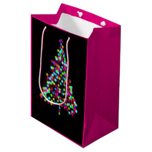 Christmas Tree Jewels on Pink Medium Gift Bag
