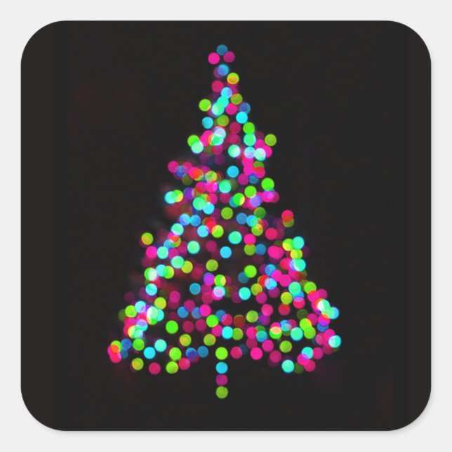 Christmas Tree Jewels Square Sticker (Front)