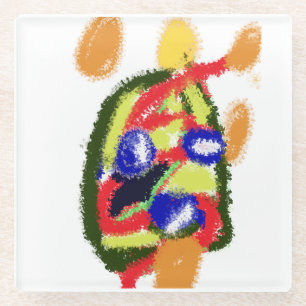 Christmas tree joy glass coaster