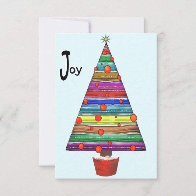 Christmas tree Joy Thank You Card (Front)