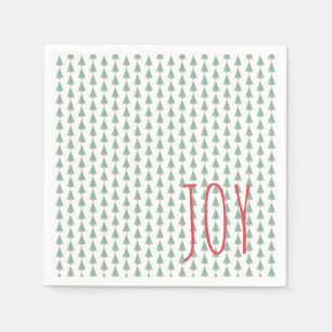 Christmas Tree JOY Watercolor patten Holiday Napkin
