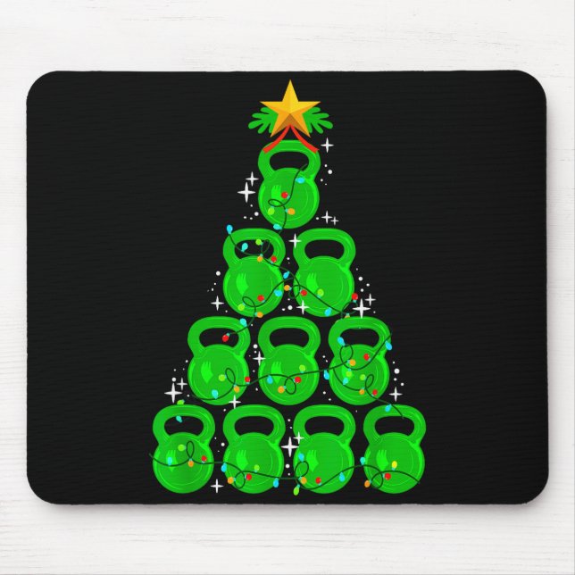 Christmas Tree Kettlebell Xmas Gym Workout Fitness Mouse Pad (Front)