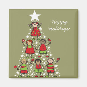 Christmas Tree Kids Holiday Gift Magnet