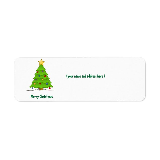 Christmas Tree Label Return Address Label (Front)
